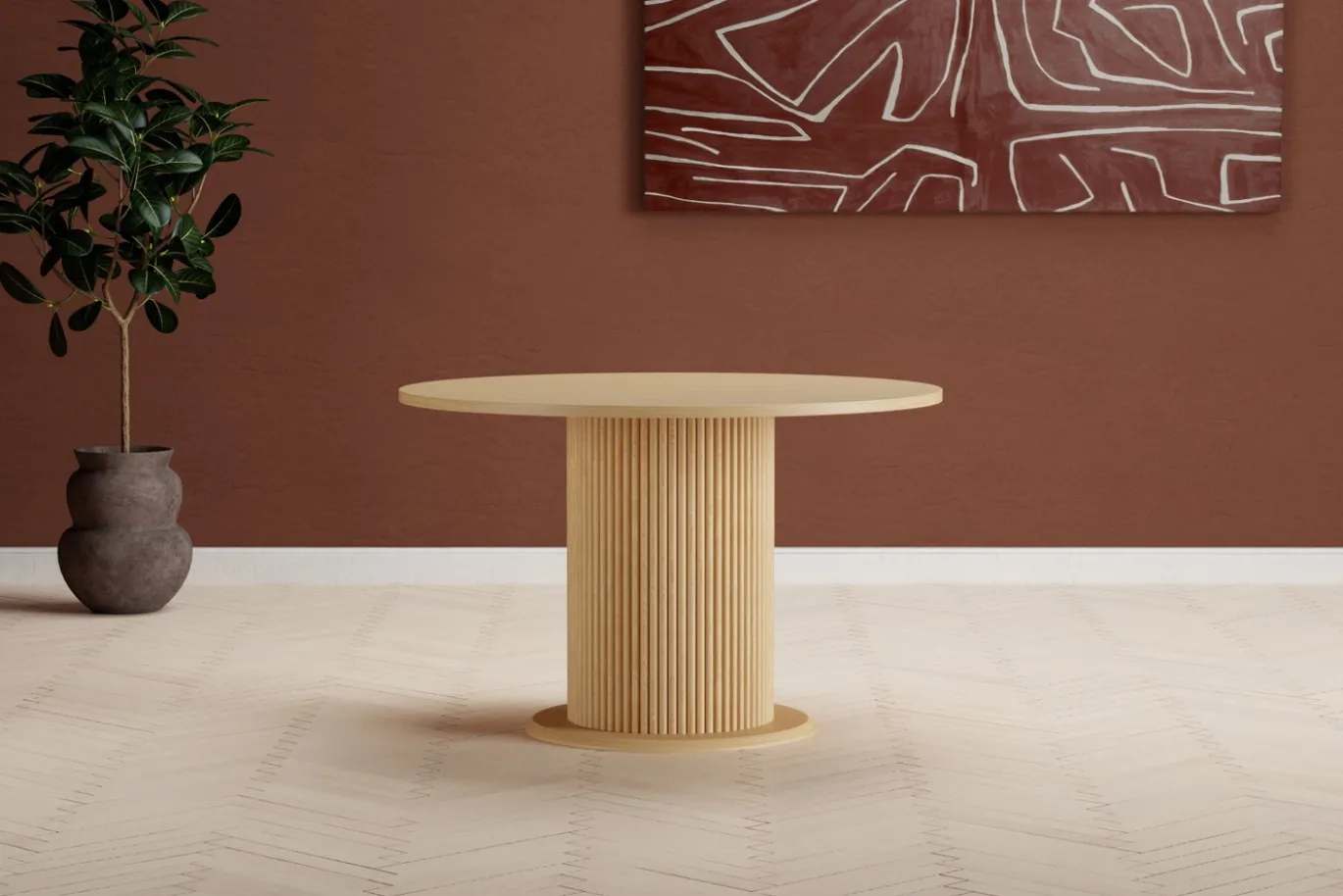 Fjôrd Ronde Eettafel Reko MDF Naturel ø120cm
