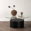 Fjôrd Salontafel Bovall Zwart Helder Glas ⌀90cm