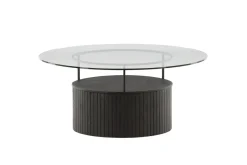 Fjôrd Salontafel Bovall Zwart Helder Glas ⌀90cm