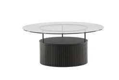 Fjôrd Salontafel Bovall Zwart Helder Glas ⌀90cm