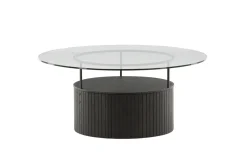Fjôrd Salontafel Bovall Zwart Helder Glas ⌀90cm