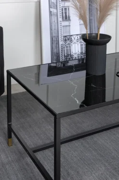 Fjôrd Salontafel Dipp Zwart 130cm Met Gouden Poot