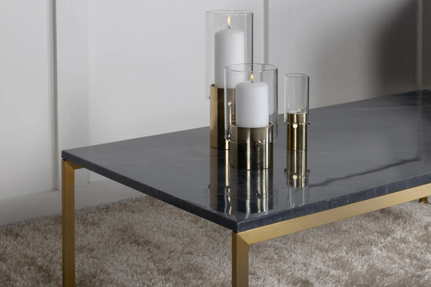 Fjôrd Salontafel Estelle Grijs Marmer Brass 120cm