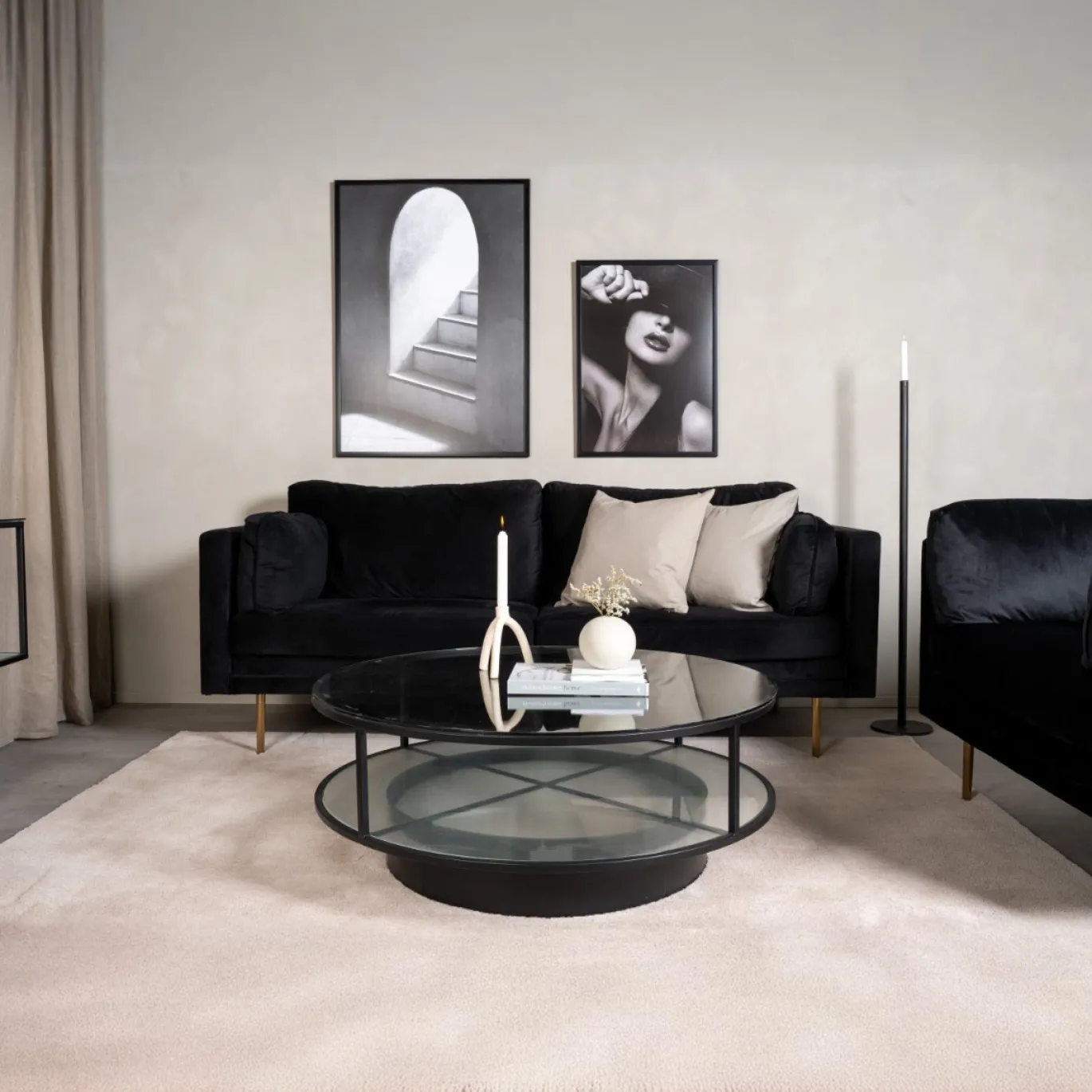 Fjôrd Salontafel Falsterbo Rond Glass Zwart