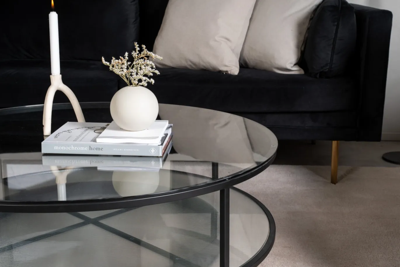Fjôrd Salontafel Falsterbo Rond Glass Zwart