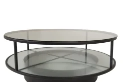 Fjôrd Salontafel Falsterbo Rond Glass Zwart