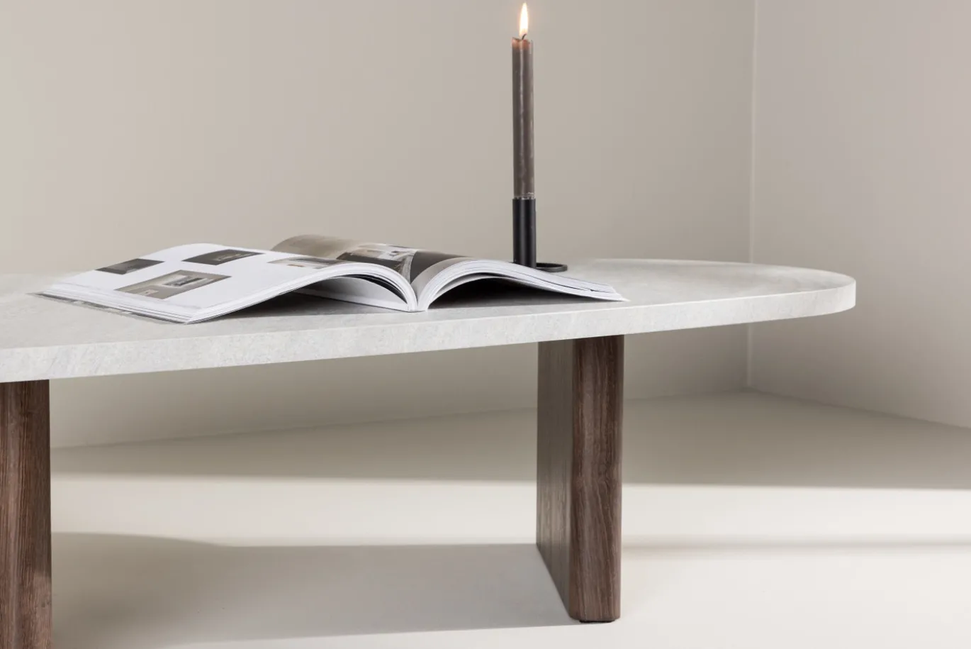 Fjôrd Salontafel Grönvik 130x65cm Mokka Betonlook