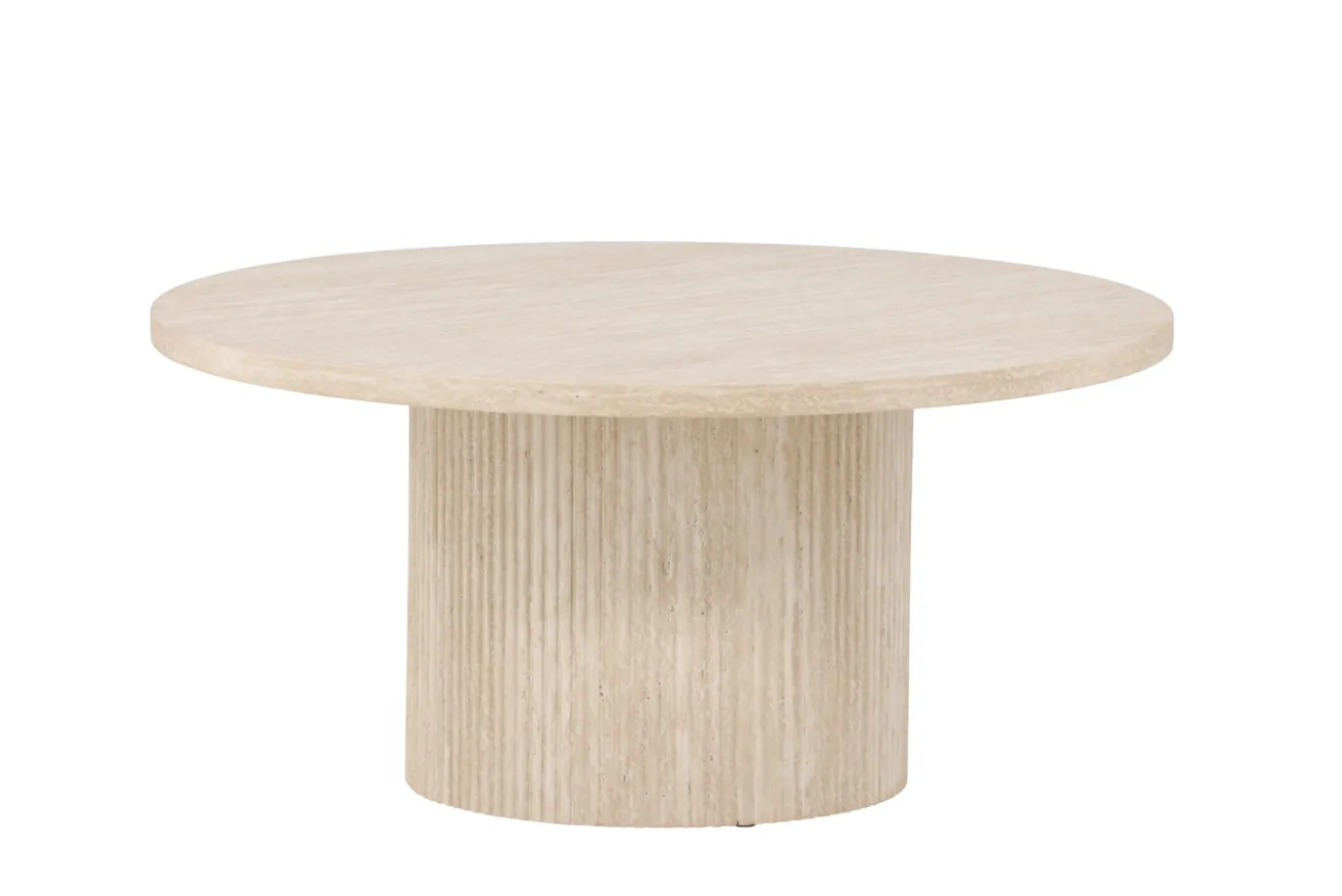 Fjôrd Salontafel Härön Beige Travertinlook ⌀80cm