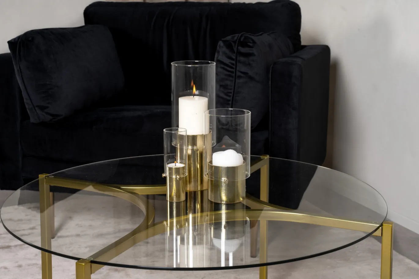 Fjôrd Salontafel Kivik Glas Brushed Brass