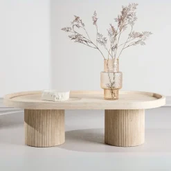 Fjôrd Salontafel Krille Beige Travertinlook 120x60cm
