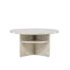Fjôrd Salontafel Ålesund Ø85cm Marmerlook Beige