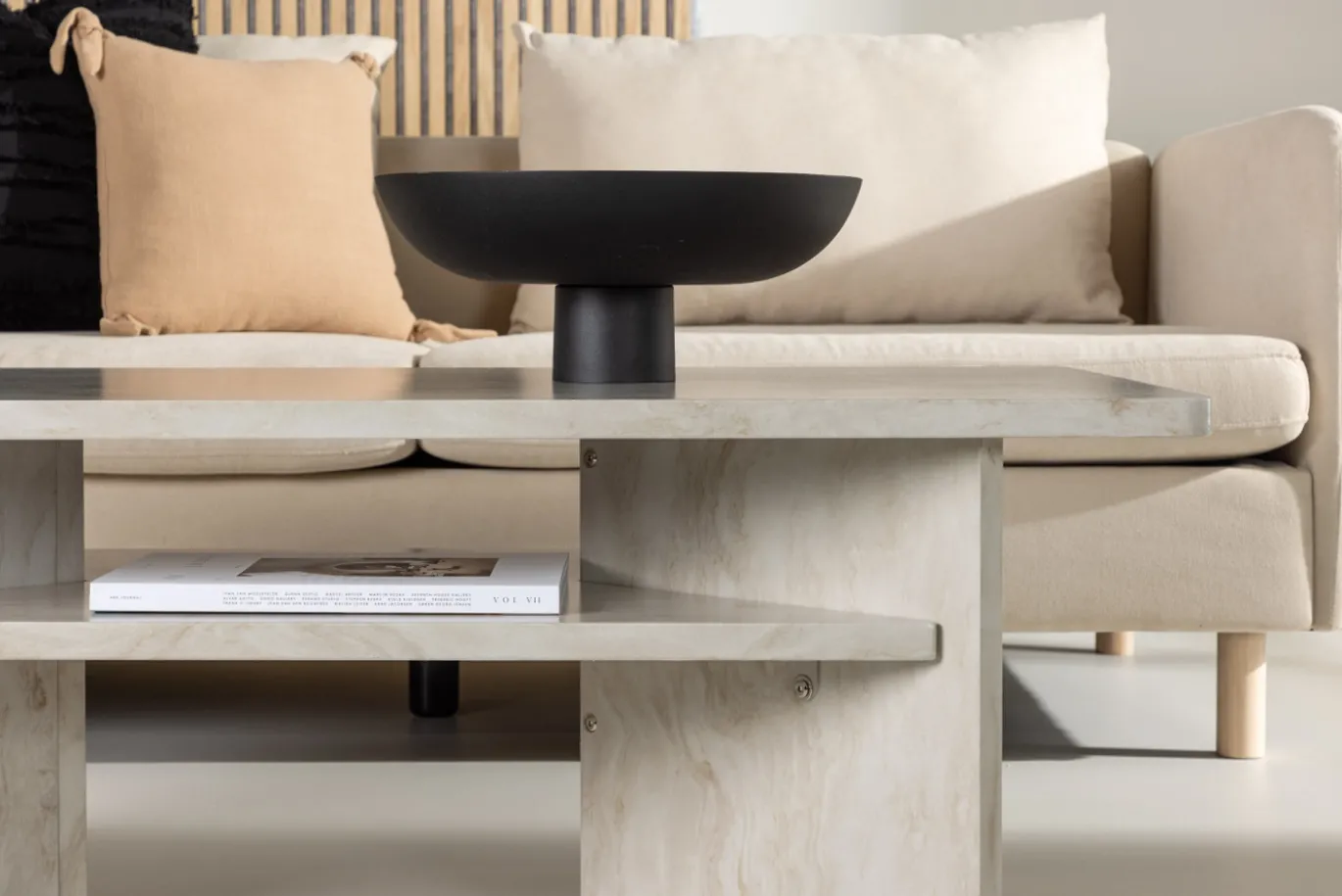 Fjôrd Salontafel Ålesund 120x60 Marmerlook Beige