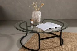 Fjôrd Salontafel Lomma Zwart met Helder Glas