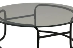 Fjôrd Salontafel Lomma Zwart met Helder Glas