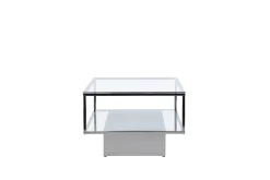 Fjôrd Salontafel Maglehem Zilver Chrome Helder Glas