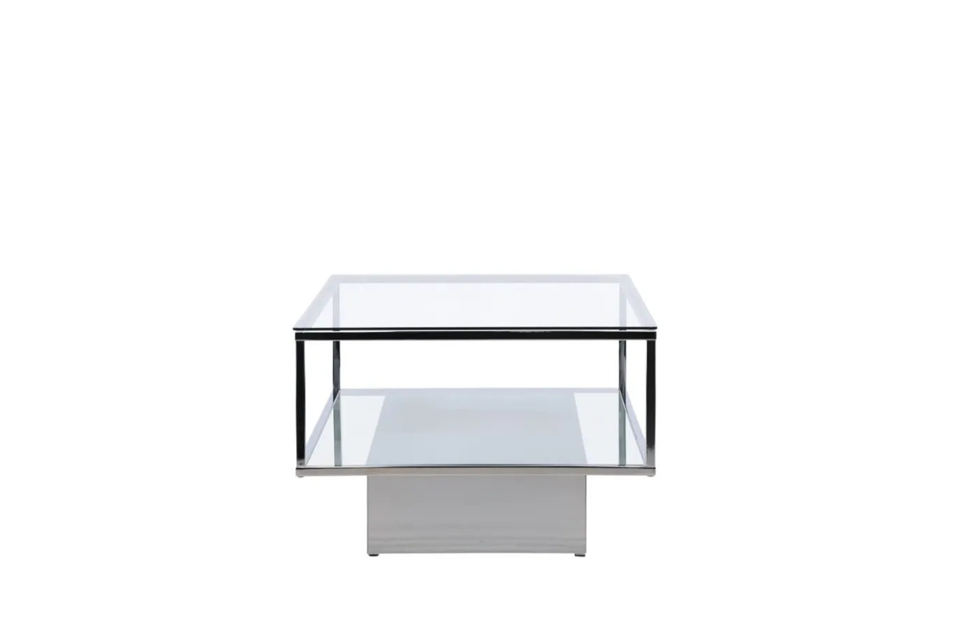 Fjôrd Salontafel Maglehem Zilver Chrome Helder Glas