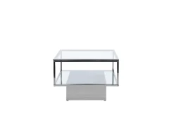 Fjôrd Salontafel Maglehem Zilver Chrome Helder Glas