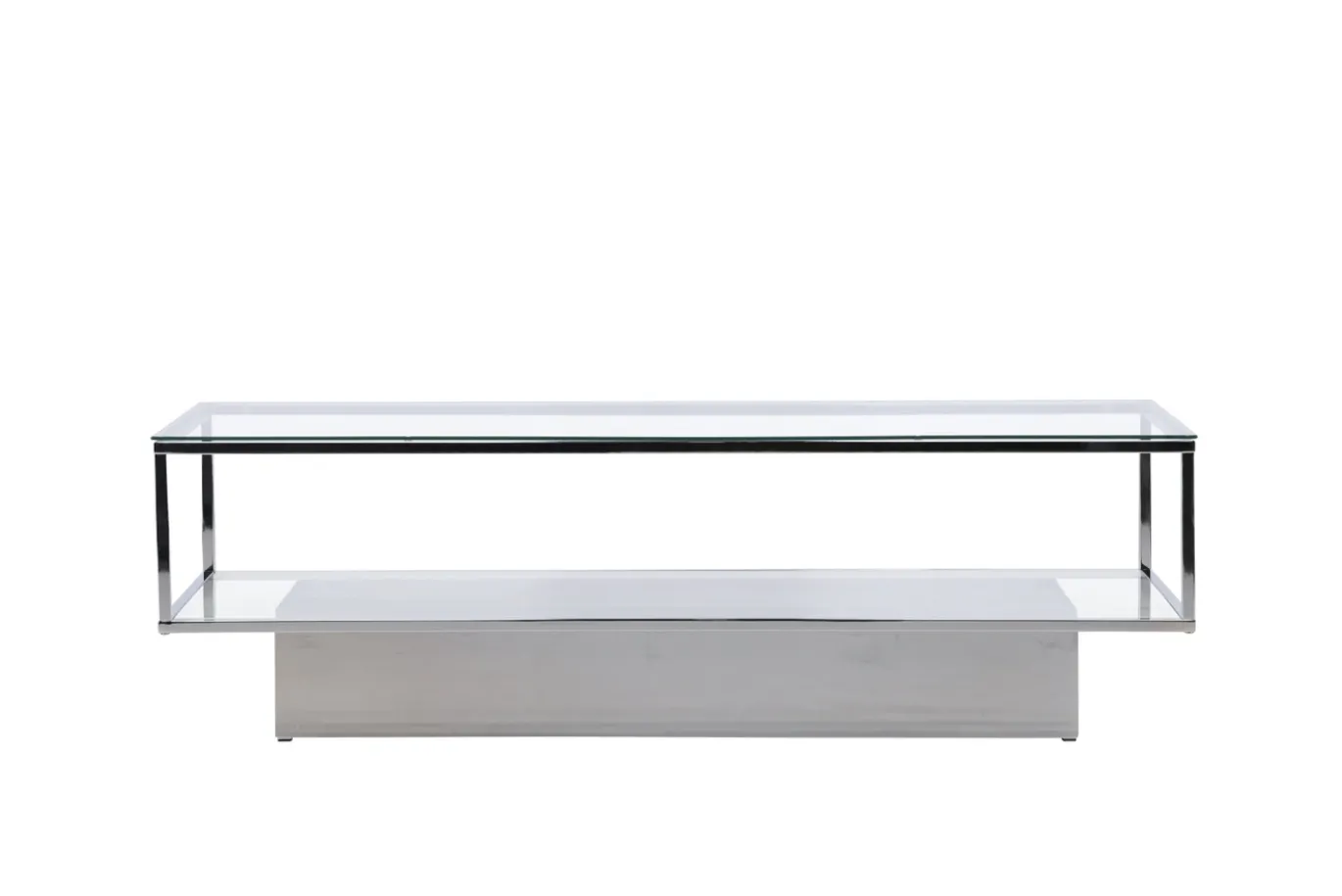 Fjôrd Salontafel Maglehem Zilver Chrome Helder Glas