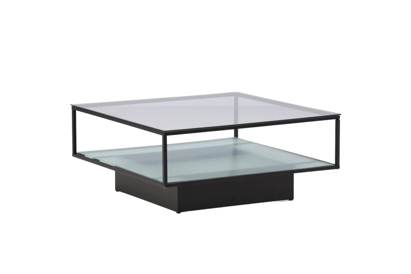 Fjôrd Salontafel Maglehem Zwart met Helder Glas 90cm