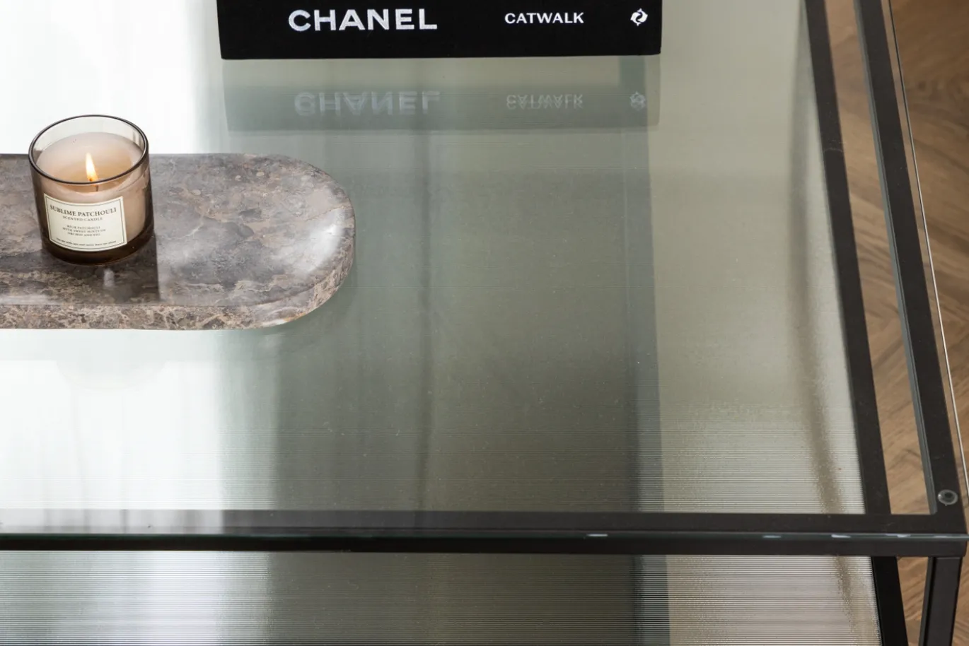 Fjôrd Salontafel Maglehem Zwart met Helder Glas 90cm