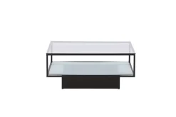 Fjôrd Salontafel Maglehem Zwart met Helder Glas 90cm