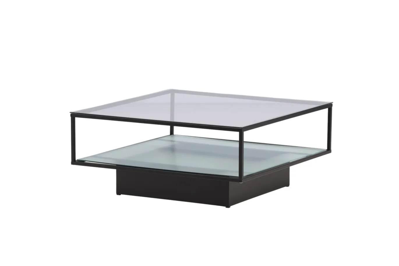 Fjôrd Salontafel Maglehem Zwart met Helder Glas 90cm