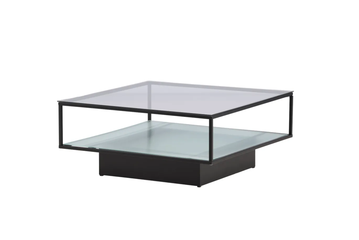 Fjôrd Salontafel Maglehem Zwart met Helder Glas 90cm