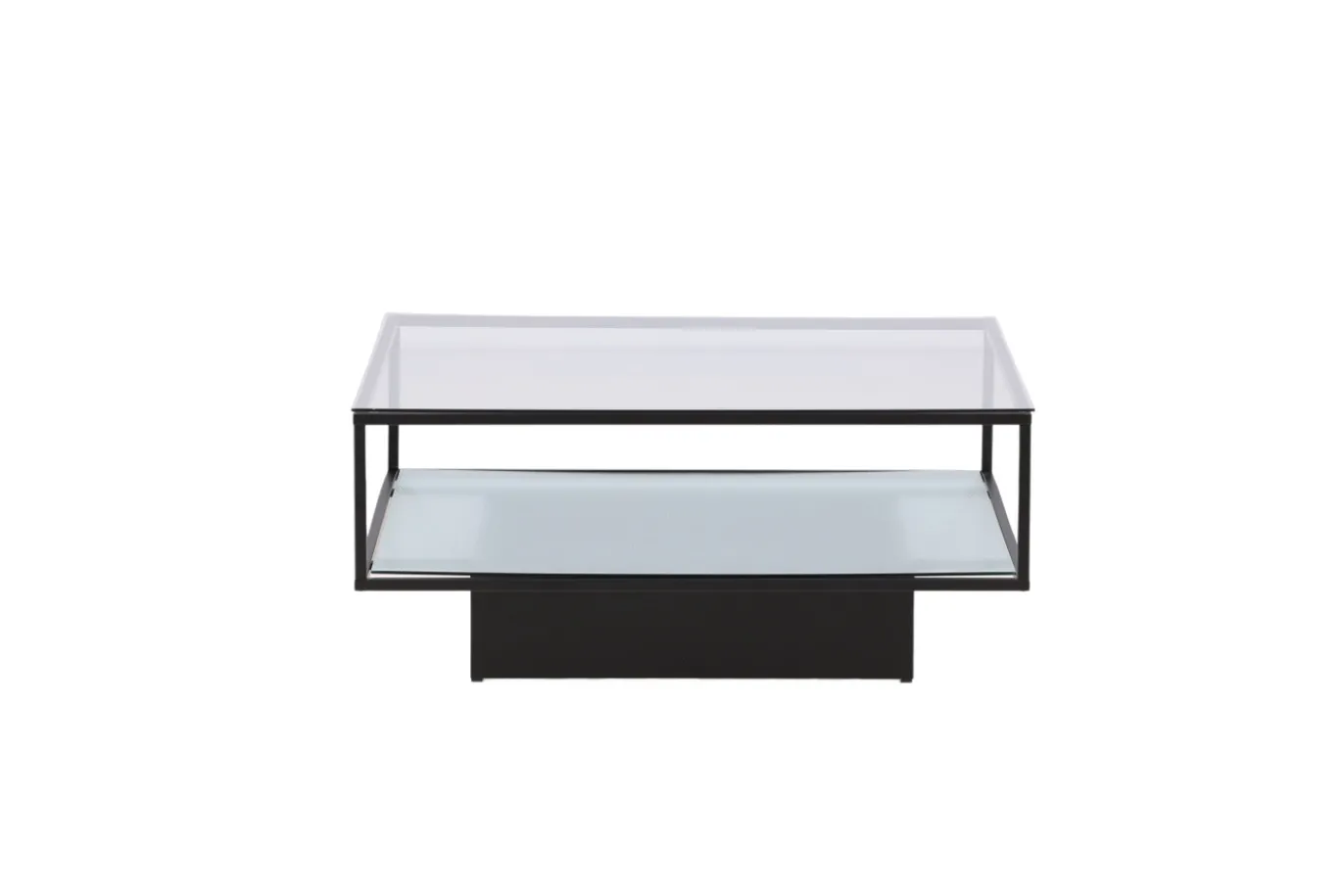 Fjôrd Salontafel Maglehem Zwart met Helder Glas 90cm
