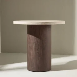 Fjôrd Salontafel Megg Beige Travertinlook ⌀50cm