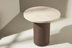 Fjôrd Salontafel Megg Beige Travertinlook ⌀50cm