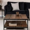 Fjôrd Salontafel Padang Zwart Teak 80x80x40cm