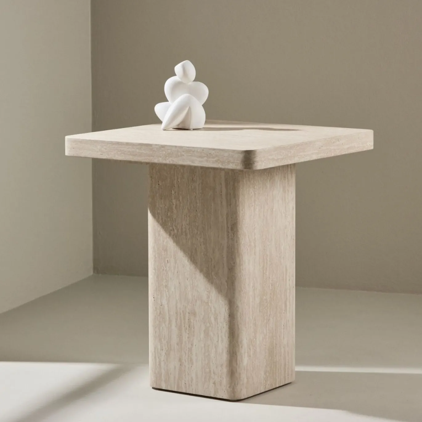 Fjôrd Salontafel Qvart Beige Travertinlook 50x50cm