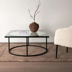 Fjôrd Salontafel Skanör Zwart met Helder Glas