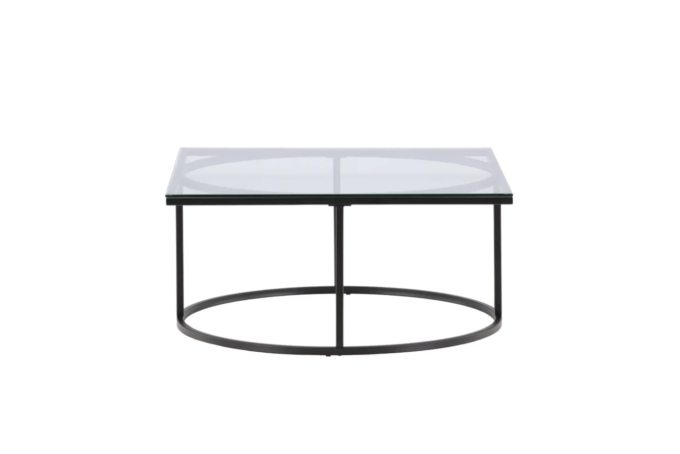 Fjôrd Salontafel Skanör Zwart met Helder Glas