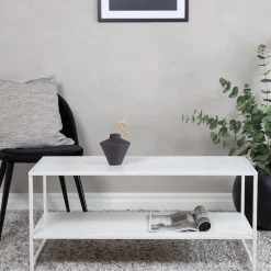 Fjôrd Salontafel Staal Wit 43x102cm