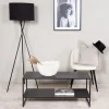 Fjôrd Salontafel Staal Zwart 43x102cm