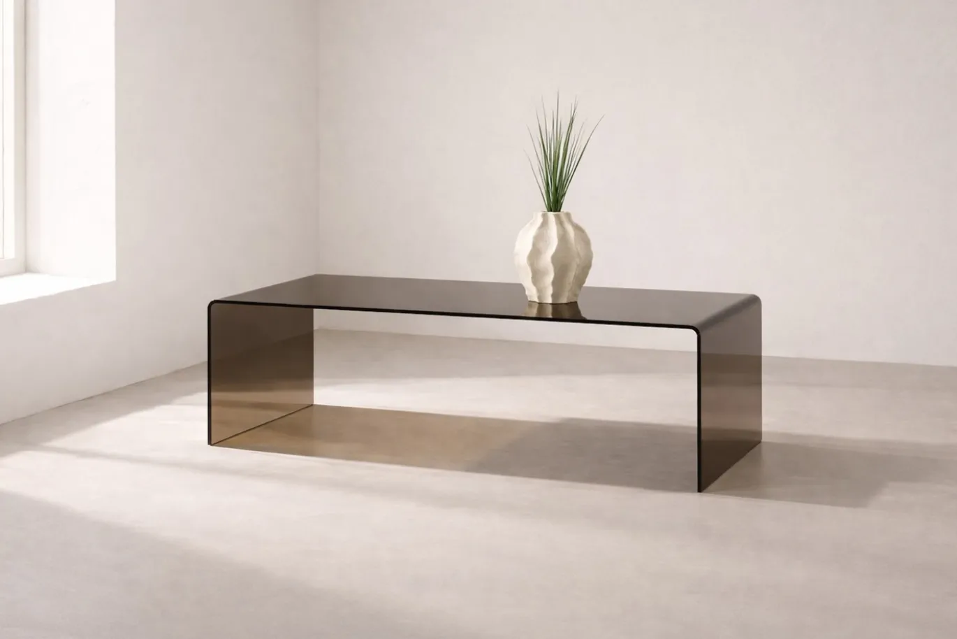 Fjôrd Salontafel Telemark Bruin Glas 120cm