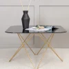 Fjôrd Salontafel Tristar Brushed Brass Zwart Glas Marmer