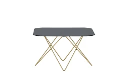 Fjôrd Salontafel Tristar Brushed Brass Zwart Glas Marmer