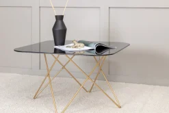 Fjôrd Salontafel Tristar Brushed Brass Zwart Glas Marmer