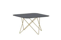 Fjôrd Salontafel Tristar Brushed Brass Zwart Glas Marmer