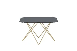 Fjôrd Salontafel Tristar Brushed Brass Zwart Glas Marmer