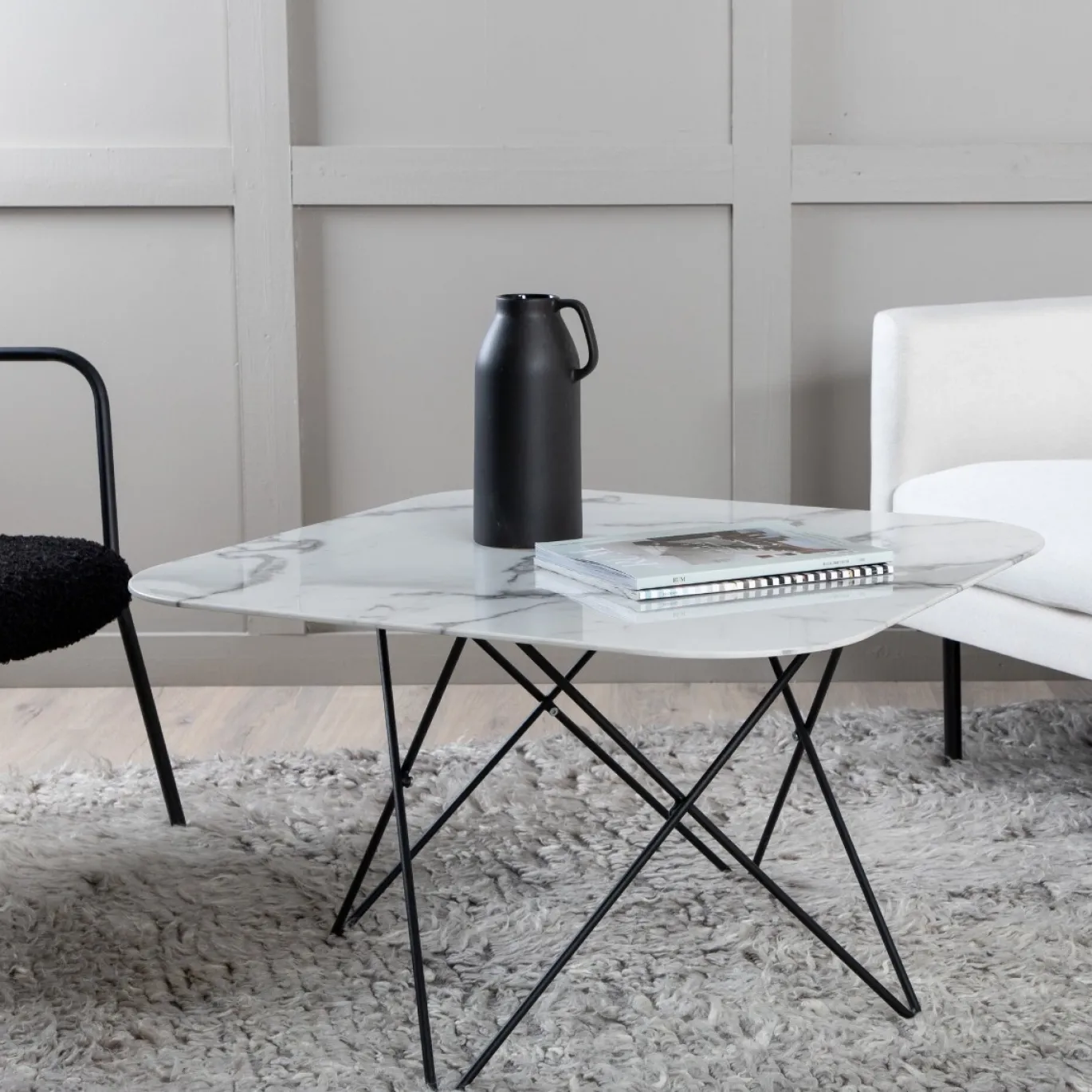 Fjôrd Salontafel Tristar Wit Glas Marmer