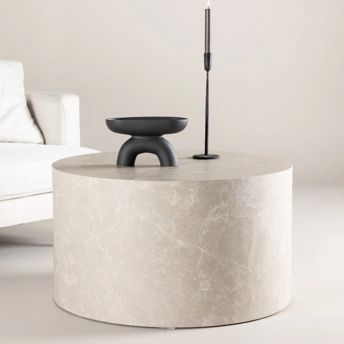 Fjôrd Salontafel York Ø80cm Beige