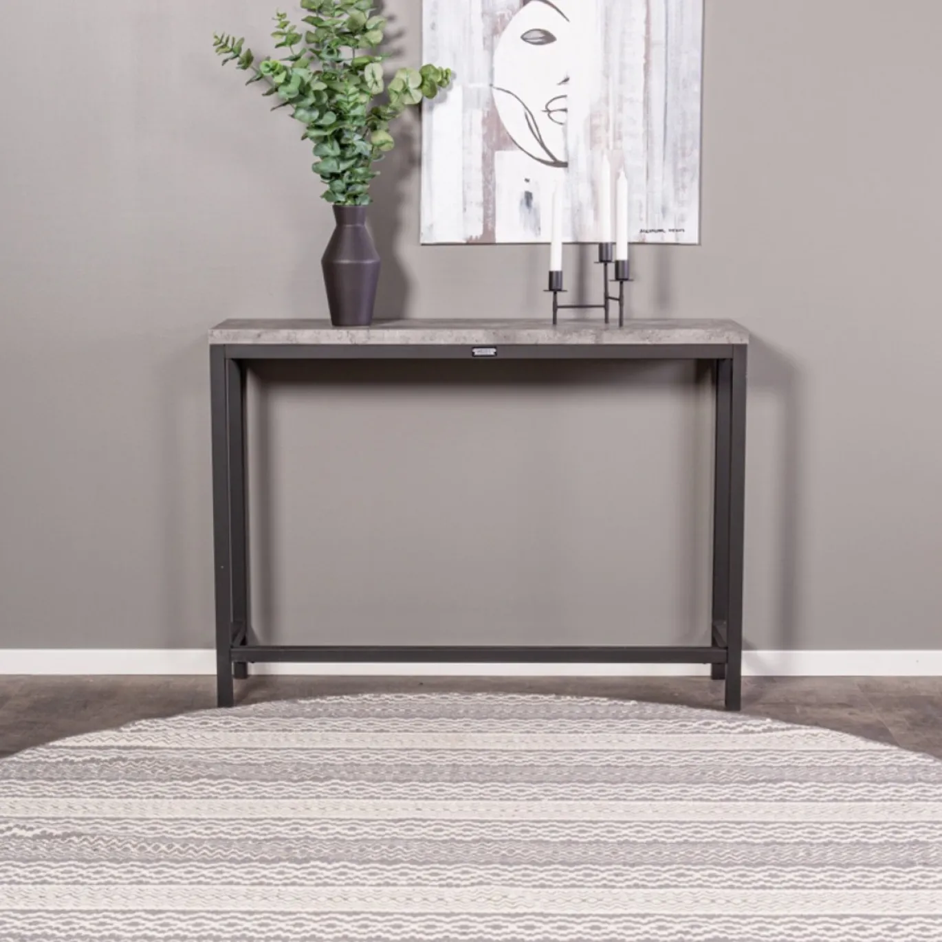 Fjôrd Sidetable Rise Zwart/Betonlook 110x30x80cm