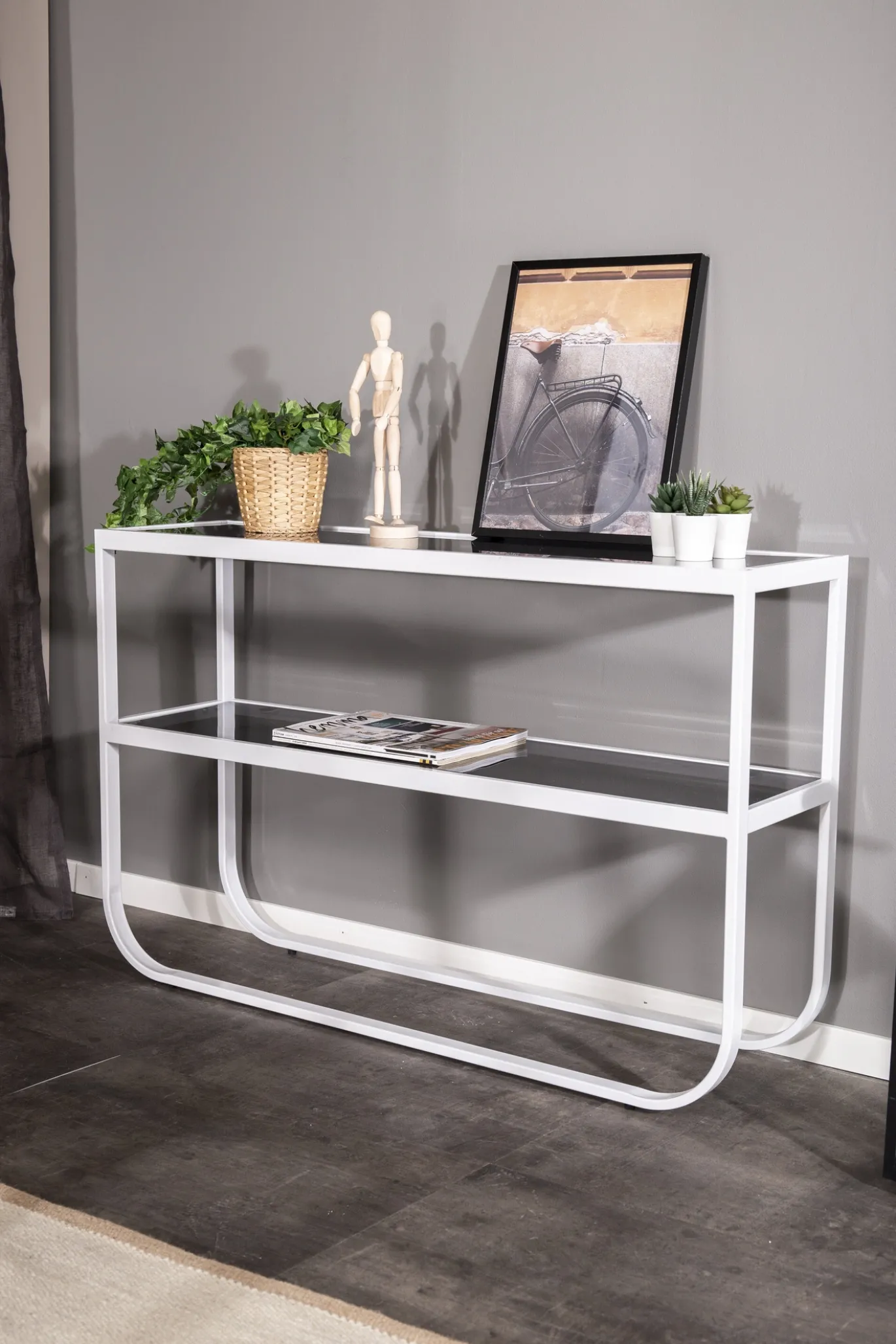 Fjôrd Sidetable Rocker Wit/Grijs Smokey Glas
