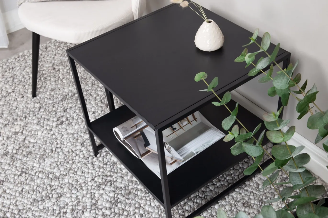 Fjôrd Sidetable Staal Zwart 50x50cm