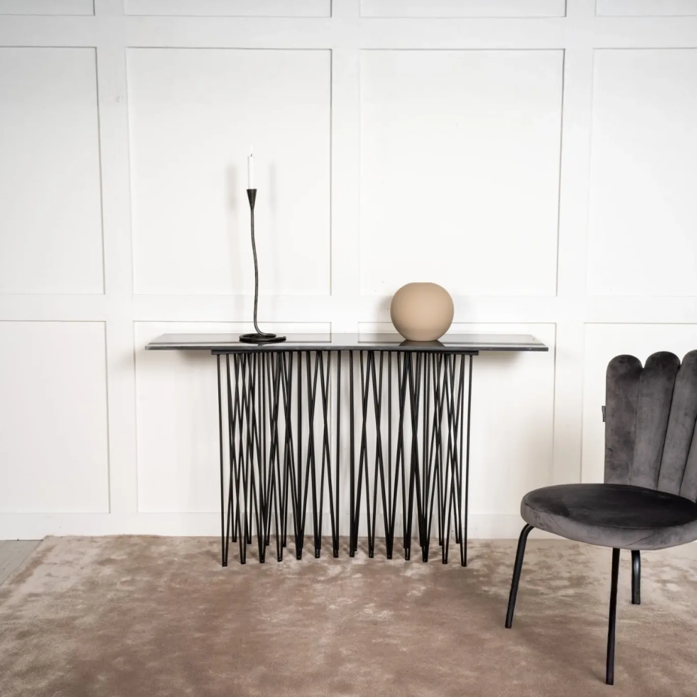 Fjôrd Sidetable Stone 130cm Artifical Zwart