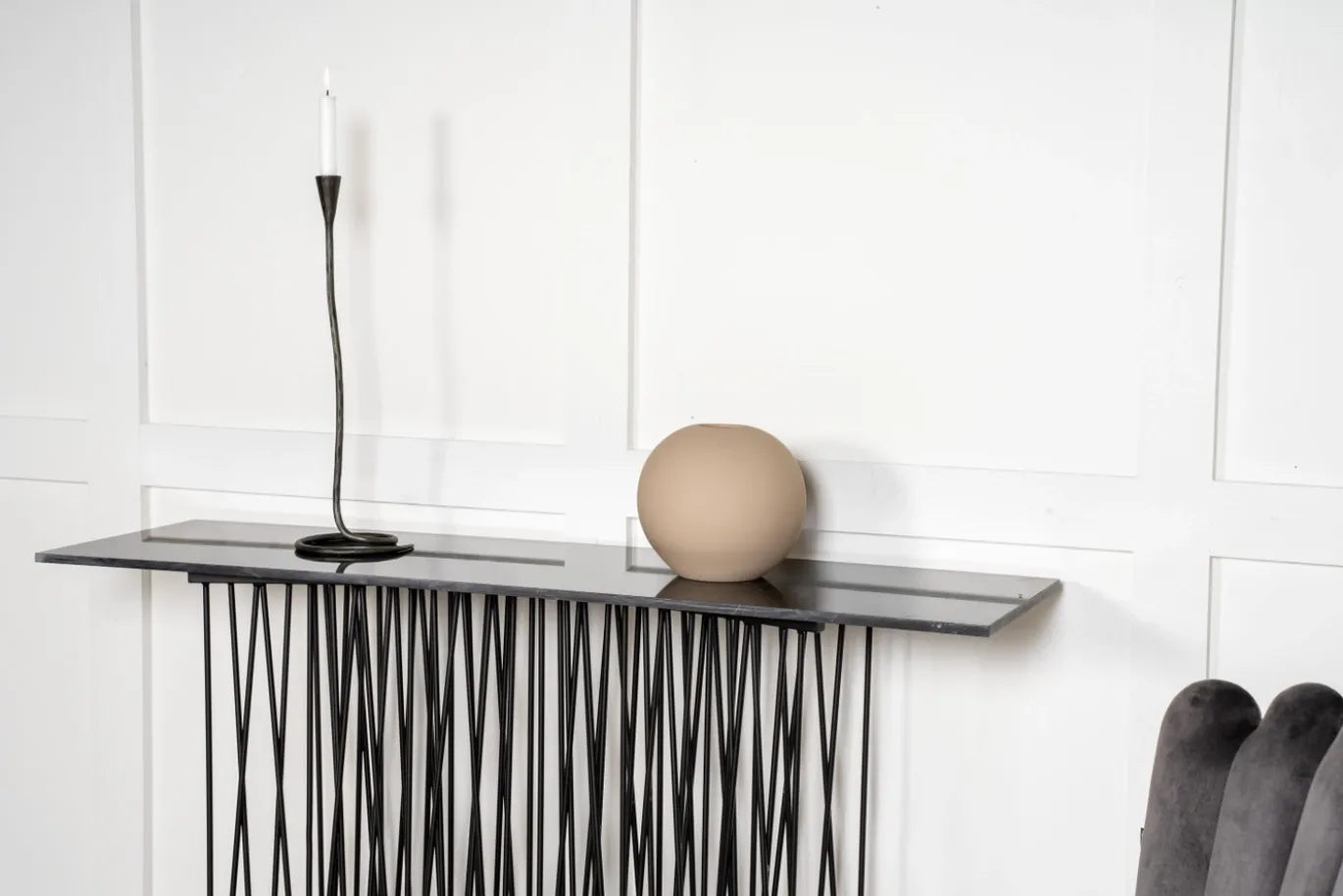 Fjôrd Sidetable Stone 130cm Artifical Zwart