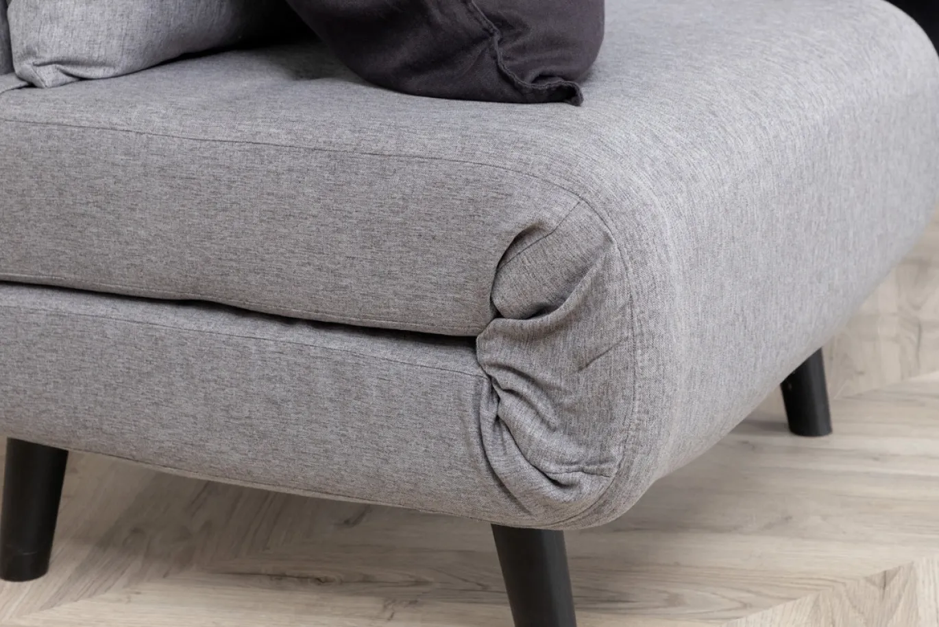 Fjôrd Slaapfauteuil Vicky Single Zwart Staal Grijs Stof